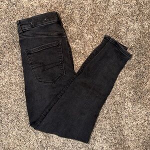 American Eagle- Curvy Hi Rise Jegging, Black, Size 6 (Short).